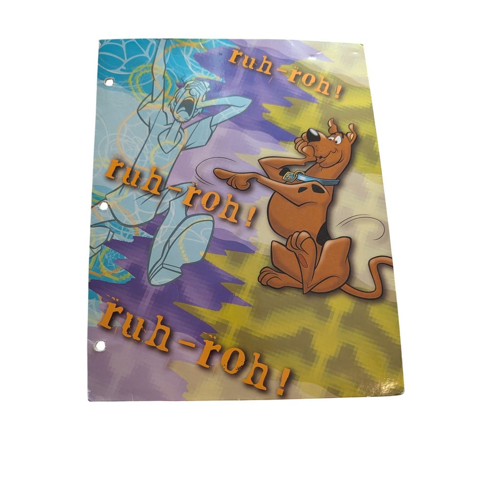 Vintage 2001 Scooby-Doo Pen-Tab 2 Pocket Folder Shaggy Ruh-Roh Cartoon Network